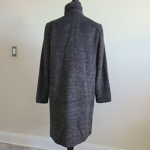 Lener Cordier Wool Coat FR 38 US M Bouclé Gray Long Overcoat Made in France - Picture 3 of 10